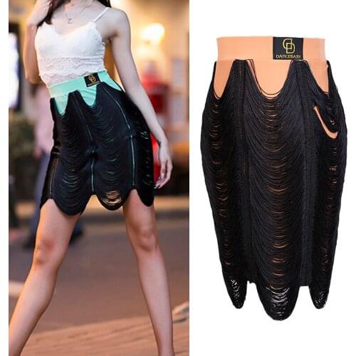 New Latin Dance Skirt Sexy Women Rumba Skirt Salsa Dress Fringe Skirt Swing Standard Perfromance Modern Women Latin Skirt BL2287