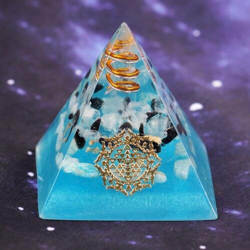 Orgonite Pyramid Natural Crystal Energy Chakra Chamuel Cure Anxiety Resin Pyramid Jewelry Decoration Crafts