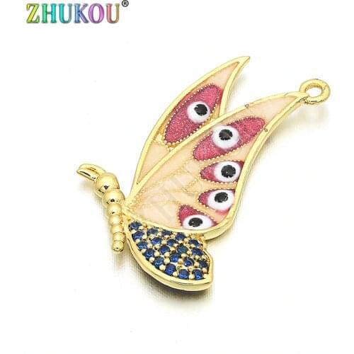 15*24mm Micro Pave CZ Butterfly Charms Pendants Diy Jewelry Accessories Making, Hole: 1mm, Model: VD216