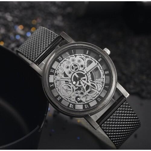 Hot Popular Watch Top Grade Business Leisure Personality Fashion Non Mechanical Watch Perspective Hollow Quartz Mens Watch