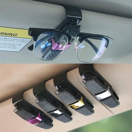 Portable Car Glasses Cases Ticket Card Clamp Car Sun Visor Sunglasses Holder ABS Eyeglasses держатель для очков Auto Accessories