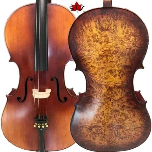 Advanced 4/4 Full Size Cello ，Full Size 100% Hand Made Cello 4/4, Solid Wood