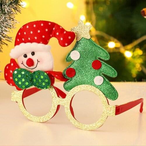 Christmas Decorations Santa Claus Xmas Tree Elk Glasses Frame Adult Kids Gift Merry Christmas Glasses Xmas Decor 2022 New Year
