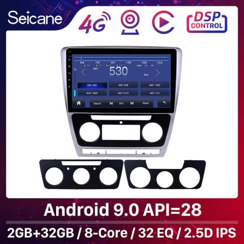 Seicane 10.1" 2Din Android 10.0 Car Radio Audio GPS Wifi Multimedia Player Head Unit For 2007 2008-2014 SKODA Octavia 2GB RAM