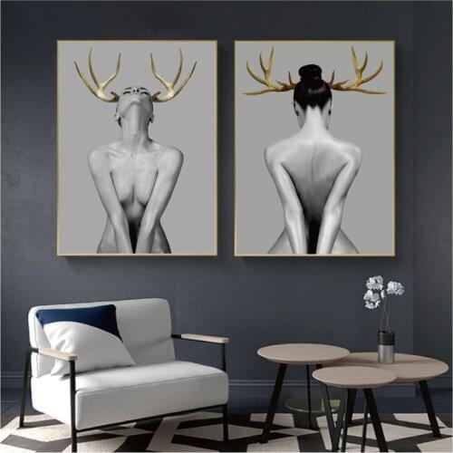 Modern Black White Sexy Charming Woman Lip Beauty Canvas Painting Fashion Butterfly Wall Art Picture For Living Room Home Decor