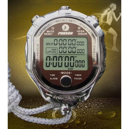 Sport Handheld Stopwatch Timer Alarm Clock Digital Stopwatch1/1000 Second Timing Electronic Chronograph Timer fo r Outdoor Sport