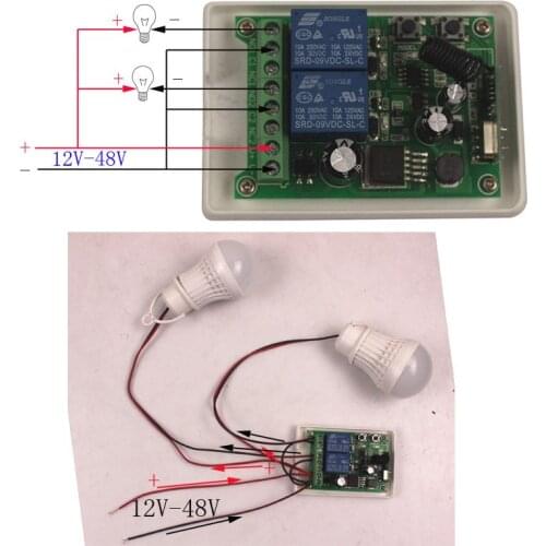 Smart Wireless Remote Control RF Switch Module 12V-48V 24V 36V 2CH 2 Channel Intelligent Remote Switch Relay Receiver Module