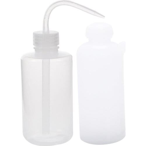 Screw On Tip Plastic Tattoo Washing Lab Squeeze Wash Bottle 500Ml Clear White & 250Ml Capacity Tattoo Wash Clear White Plastic G