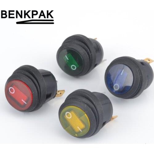 16pc BENKPAK 12V LED On/Off Waterproof Rocker Switch IP65 3Pin SPST with 12VDC illuminated Lamp