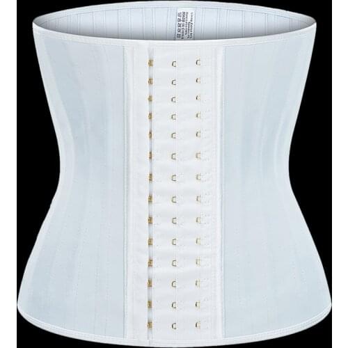 XXS-6XL Latex Waist Trainer 25 Steel Bones Women Slimming Sheath Girdles Control Belts Tummy Shapers Cinchers Shapewear White