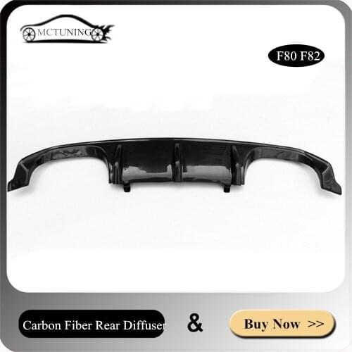 1 Set MP PSM 3D Style Rear Diffuser For B-MW F80 M3 F82 M4 2015-2019 Car Styling Bumper Carbon Fiber Rear Diffuser Lip Spoiler