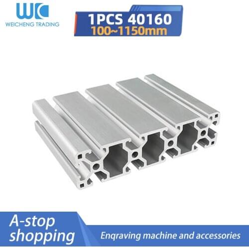 1pc 40160 T-slot aluminum profile 40x160mm aluminum profile European standard 100-1150mm machine frame and woodworking frame
