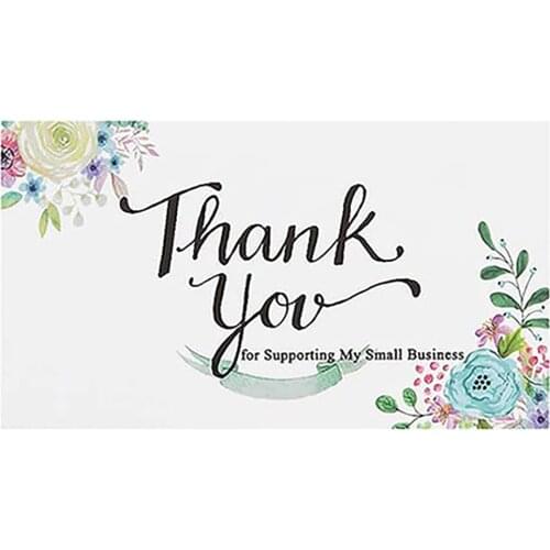 10-50pcs Flower Thank You For Supporting My Small Business Card ,2x3.5 inch Thank You Cards For Bakeries, Handmade Goods