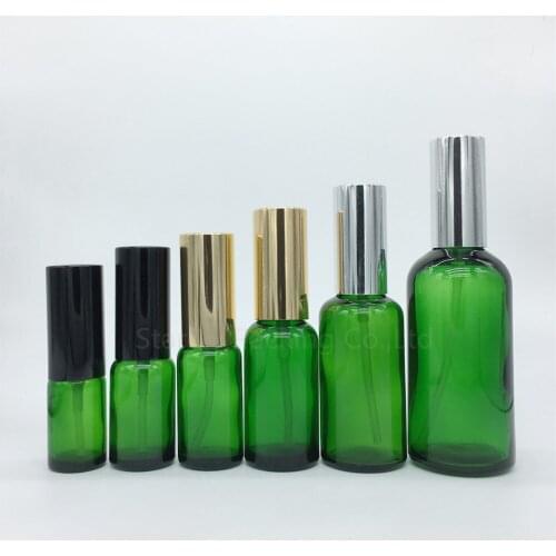 100PCS 5ml 10ml 15ml 20ml 30ml 50ml 100ml Empty green Glass Spray Bottle Perfume Container Refillable Cosmetic Atomizer bottles