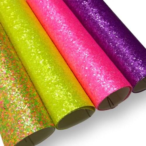 Matte Color Not Shiny Chunky Glitter Faux Leather Knitted Backing For Shoes/Bags/Hair Bows/Earring/DIY Accessories/Decorations