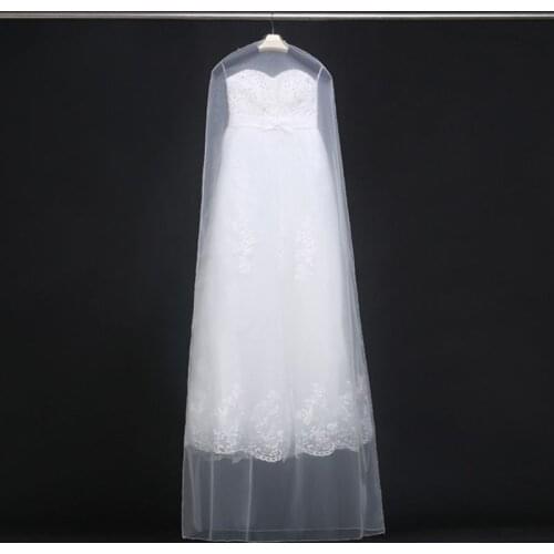 160/180cm Extra Large Soft Cloth Wedding Dress Dustproof Cover Pullover Thin Bride Gown Storage Bag Transparent Foldable Clothes