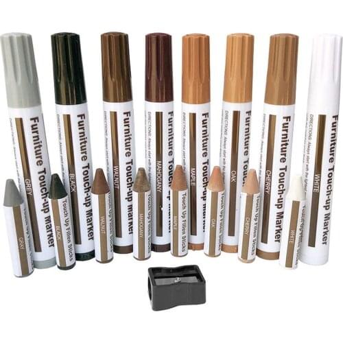 17PCS/set Wax Wooden Furniture Floor Repair Pens Damaged Scratch Repair Crayons Repair Materials Furniture Touch Up Kit Markers