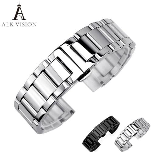 2018 Stainless Steel WatchBand mens bracelet for watches ladies wrist watches Butterfly buckle 18 20 22 24mm watch strap