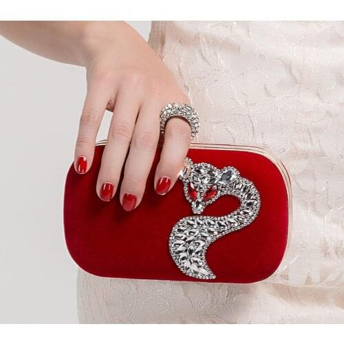 2021 Chic Women Evening Shoulder Bag Bridal Velvet Clutch Party Prom Wedding Crossbody Handbag Purse
