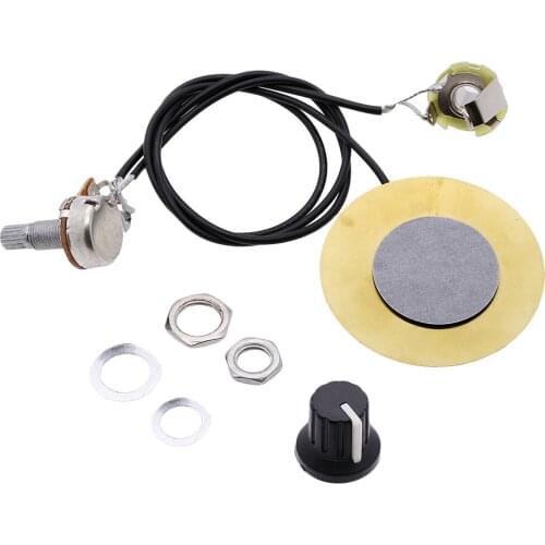 50mm Metal Pickup Piezo Transducer Prewired Amplifier with 6.35mm Jack for Guitar Violin Ukulele Cigar Box Guitar Accessories