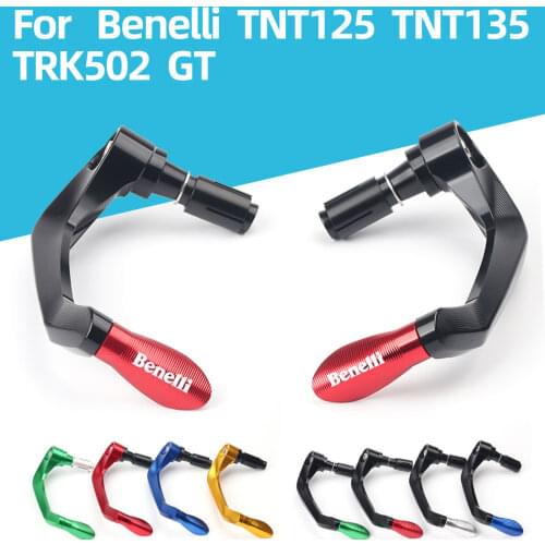 For Benelli TNT125 TNT135 TRK502 GT With Logo Motorcycle CNC Aluminum Handlebar Grips Guard Brake Clutch Levers Guard Protector