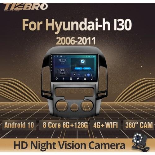 TIEBRO 2din Android 10.0 Car Radio For Hyundai-h I30 2006-2011 Car Multimedia video Player 4G+WIFI 2 Din GPS Navigation DVR DVD