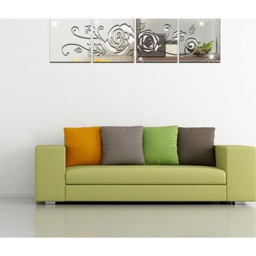 JM183 big flower mirror wall stickers three-dimensional home new house decoration stickers can be removed