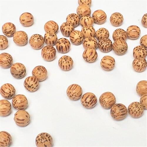 50pcs/lot Natural Coconut Wooden Beads Round Loose Raw Wood Color Bead DIY Wood Jewelry Making Accessories 8/10/12/14/16/18/20mm