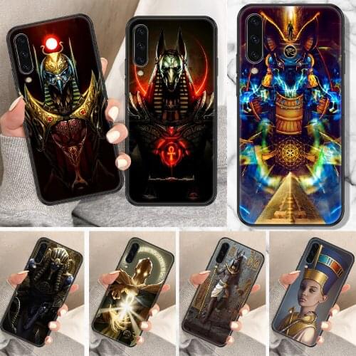 Egypt Nefertiti Anubis Ankh Phone Case For Samsung Galaxy A 10 12 20E 21S 30 32 40 50 51 52 70 71 72 5 6 7 2016 2018 black soft