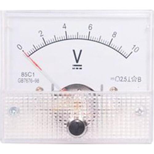 DC Analog Voltmeter Current Meter Panel 5A 10A 30V 50V 85C1 Pointer Gauge Panel Amp Volt Voltage Current Digital Display