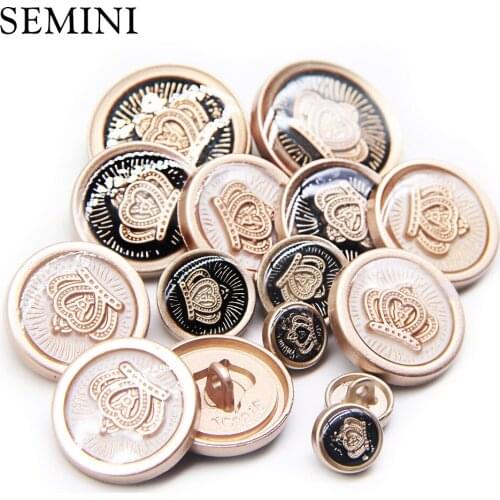 10pcs New Fashion Paint Oil Crown Metal Decorative Buttons British style For Overcoat Garment Accessories DIY