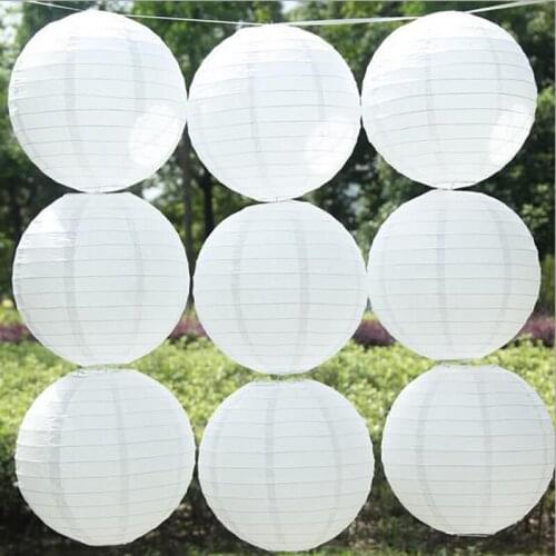 8 - 16 Inch White Chinese Paper Lantern Wedding Childrens Birthday Party Baby Shower Hanging Decoration 100 PCS Per Lot
