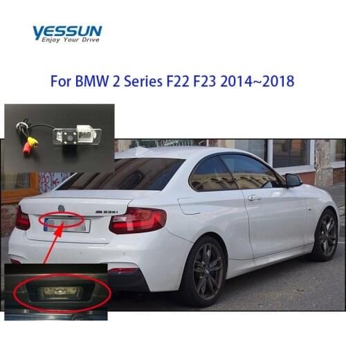 Yessun License Plate Rear View Camera 4 LED Night Vision For BMW 2 Series F22 F23 2014~2018 rca video cable reverse camera