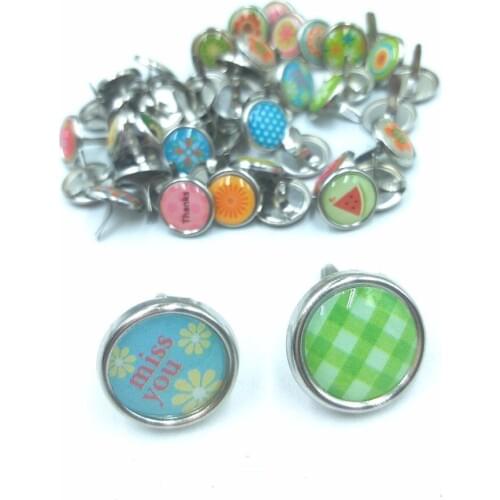 Kawaii cute diy epoxy scrapbooking decoration brads for kids handmade paper gift embellishment love flower design 17 x12.5mm