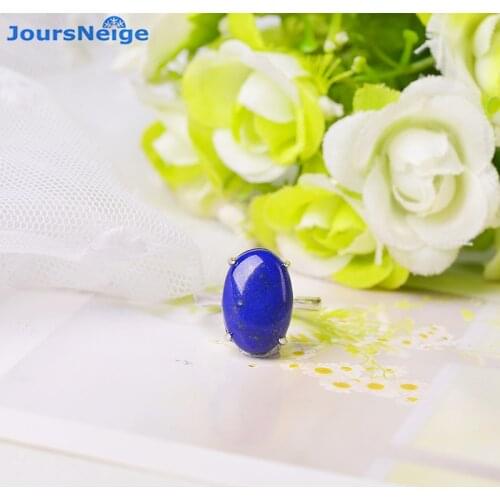 Navy Blue Natural Lapis Lazuli Stone Ring Simple Women Girl Gift Crystal Rings Fashion Jewelry Wholesale