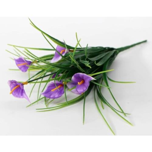 Pretty Green Artificial Grass Plants Plastic Artificial Flowers Home Office Desk Decorative Leaves Party Decors Plants 3 Colors