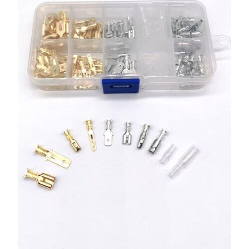 150pcs Male Female Car Spade Connectors Case Insert Spring Crimp Wire Splice Cover For Car Motorcycle