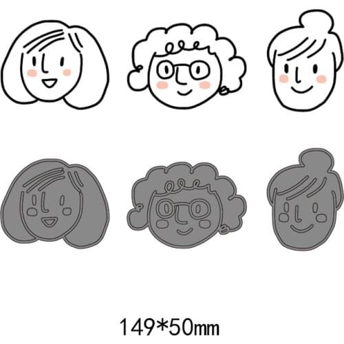 Human Face Family Friends Metal Cutting Dies for Scrapbook dies DIY Album Paper Craft Embossing Stamps Stencil Dies New