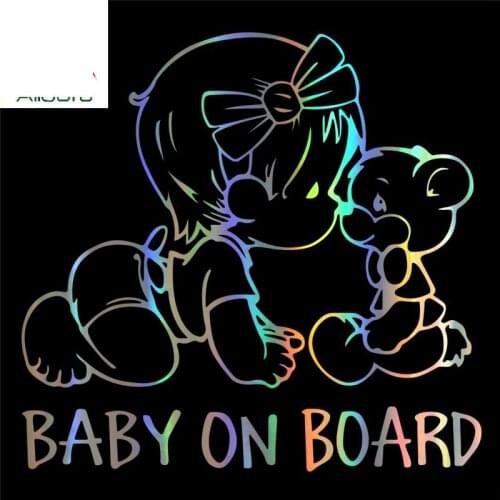 Aliauto Lovely Car Sticker Baby Girl on Board Accessories Warning Sign Vinyl Decal Waterproof Sun Protection Apply To Car Window