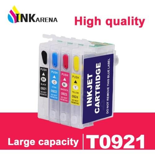 INKARENA T0921 92 Ink Cartridge Refill kit For Epson T0921n 92n Printer Cartridges CX4300 C91 T26 T27 TX106 TX109 TX117 TX119