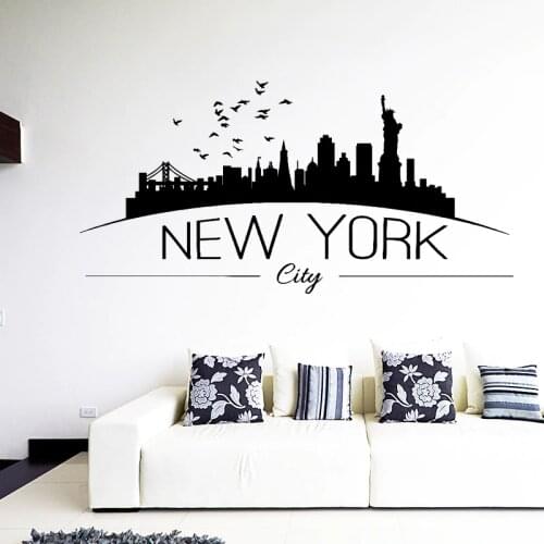 New York city Wall Sticker for Bedroom decor Living Room Decoration Vinyl Stickers Home Decor Wallpaper