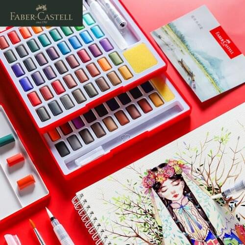 German Faber-Castell Solid Watercolor Paint Set 24/36/48 Color Watercolor Paint Dispensing Portable Painting Tools Art Supplies