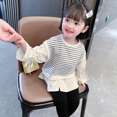 2021 New Striped Hoodie Pullover Sweatshirts For Girls Kids Baby Children Sport Clothes Fashion Sweaters