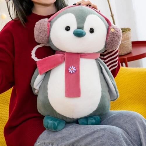 Novelty Animal Shape Sleeping Pillow Bed Penguin Plush Toy for Girlfriend