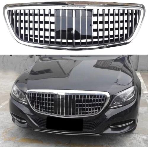 Car Front Racing Billet Bumper Grille Upper Facelift For Mercedes Benz E-Class W213 2016 2017 2018 2019 Mayba Style