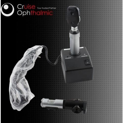 Rechargeable Desktop Ophthalmoscope and Retinoscope Set Halogen Bulb Single Slot Charger | 5 Apertures FDA Ophthalmoscope