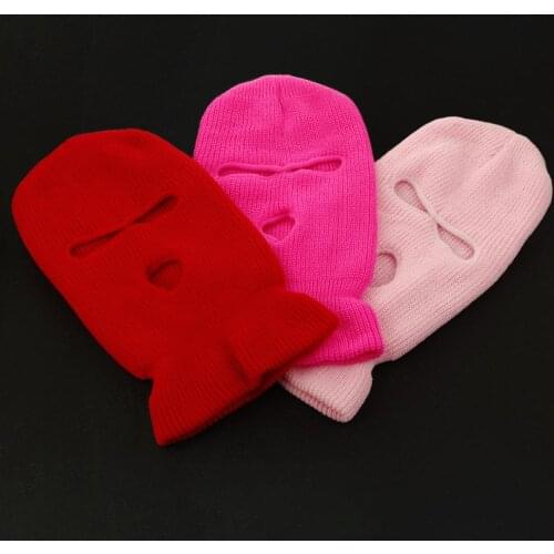 Candy Color Full Face Cover Ski Mask for Motorcycle Bicycle Army Tactical CS Windproof Knit Beanies Hat Winter Warm Balaclava