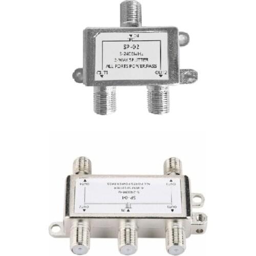 5-2400MHz 4 Way HD Digital Coax Cable Splitter 4 Channel Satellite/Antenna TV Signal Distributor Receiver for SATV/CATV X6HB