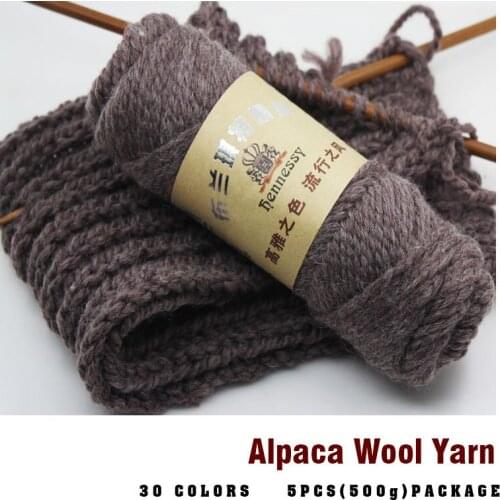 500g Alpaca Wool Crochet Hook Lana Thick Yarn For Hand Knitting Eco-Dyed Wollen Thread Soft Sweater Hat Scarf Cashmere Laine
