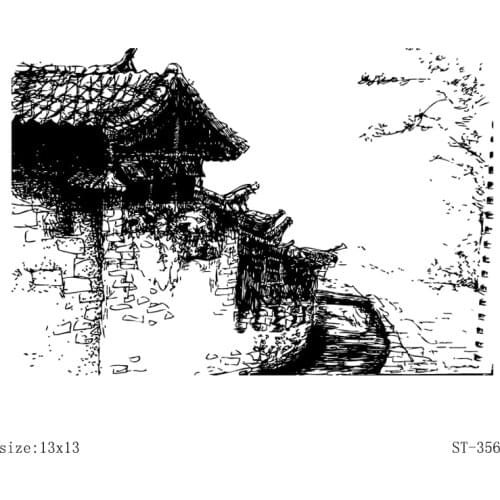 AZSG Old House / Shabby Temple Clear Stamps For DIY Scrapbooking Decorative Card making Craft Fun Decoration Supplies 13x13cm